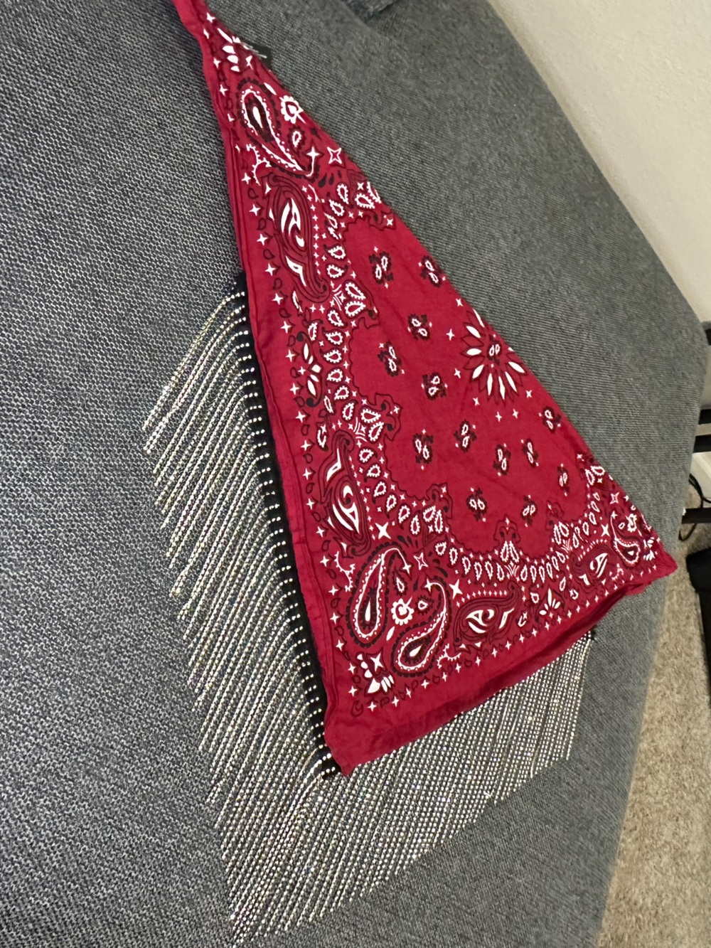 Idyllwind fueled by Miranda Lambert Abby Ann Rhinestone Fringe Red Bandana - Picture 3 of 11